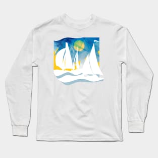 Abstract Nautical Sailing Regatta Long Sleeve T-Shirt